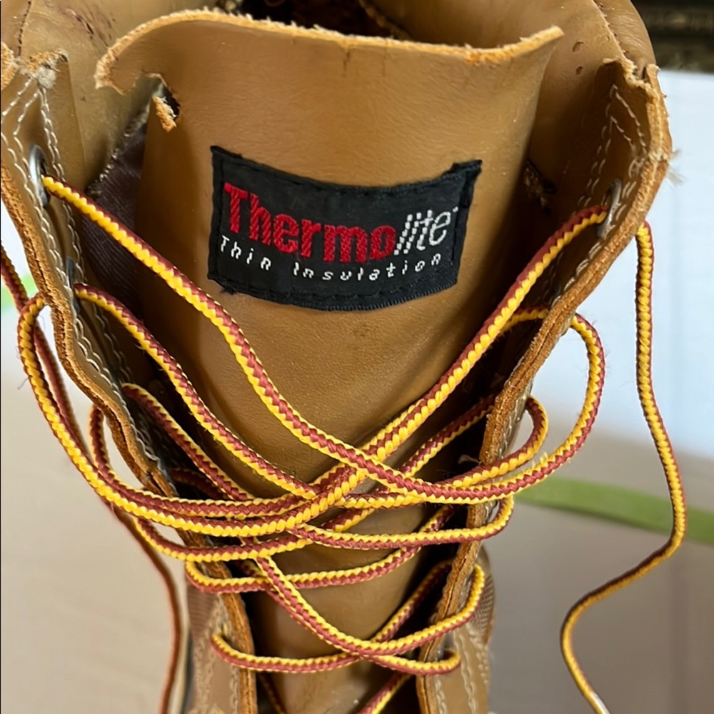 Thermolite Insulated Boots women’s size 8.5-9 Tan and Black Design Mens 7 - Picture 2 of 9